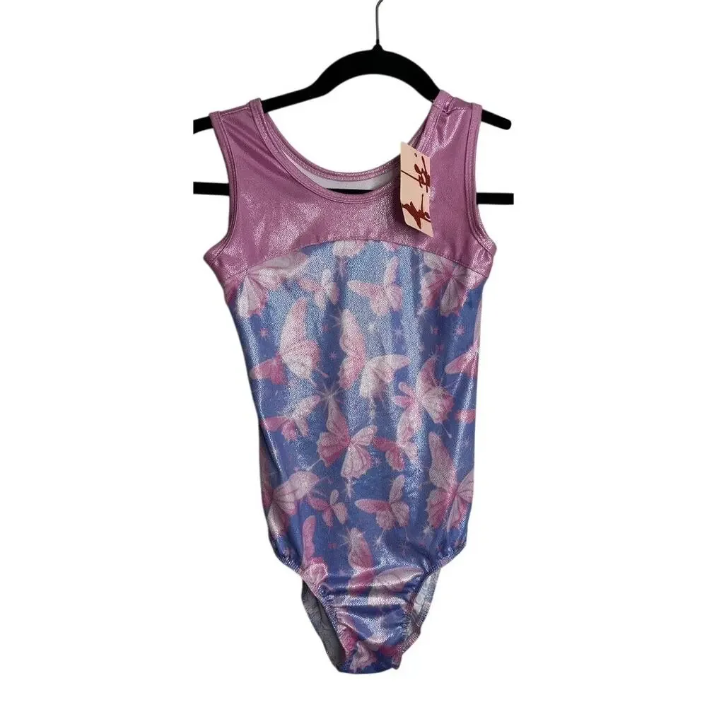 Girls Size 12 Butterfly Pink and Purple Leotard NWT